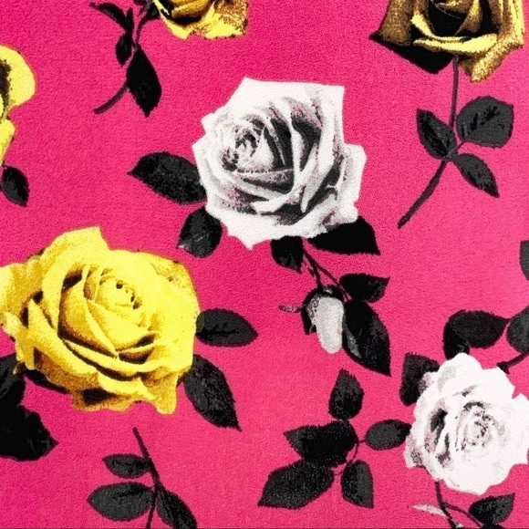 Halogen Pink Floral Rose Print Swing Shift Mini Dress XS - Picture 2 of 10